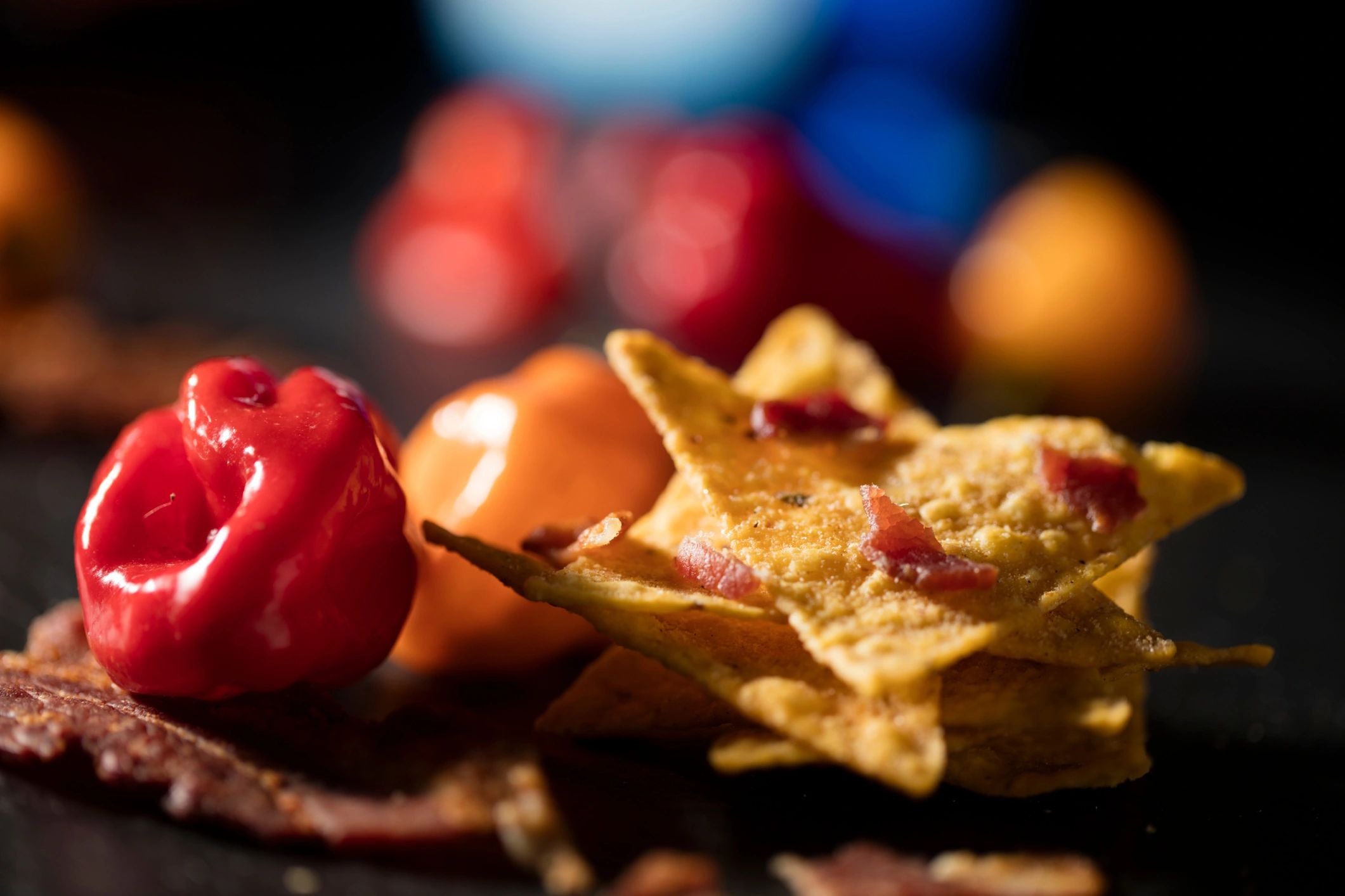 Tortilla chips ready for dipping